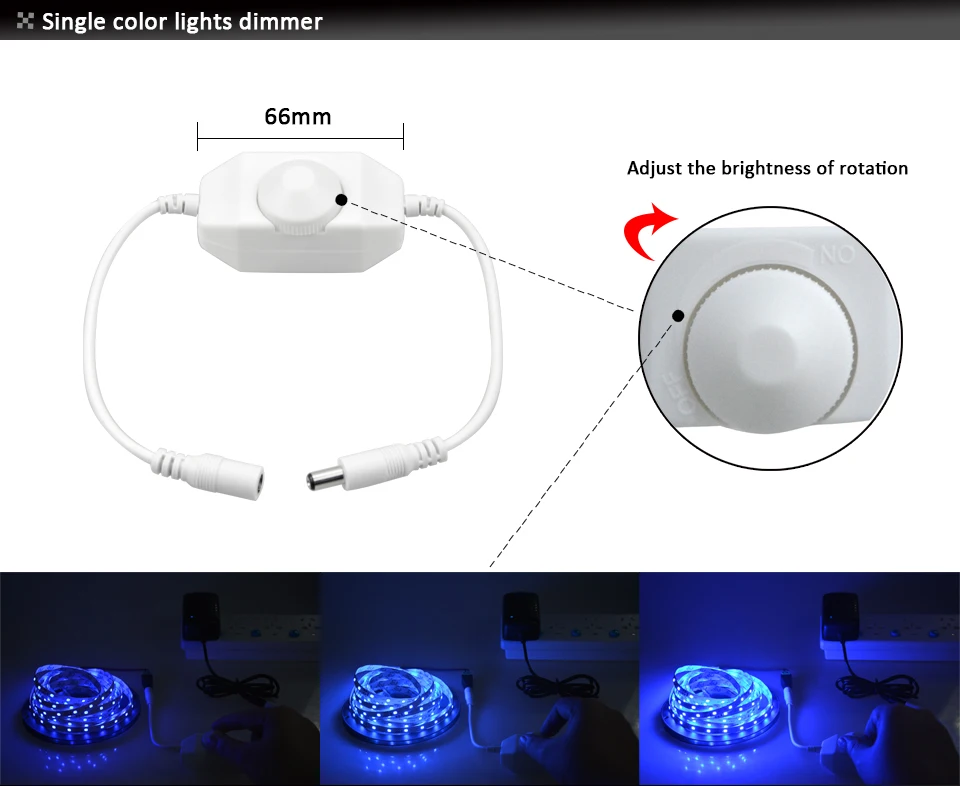 Светодиодный диммер контроллер для светодиодной ленты DC12V-24V Регулировка переключатель яркости для одного цвета 5630 5050 2835 диод ленты
