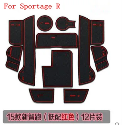 For KIA Sportage R 2011- 3d Rubber Car Anti Slip Mat Non-Slip Covers Interior Door Mats Cup Pad