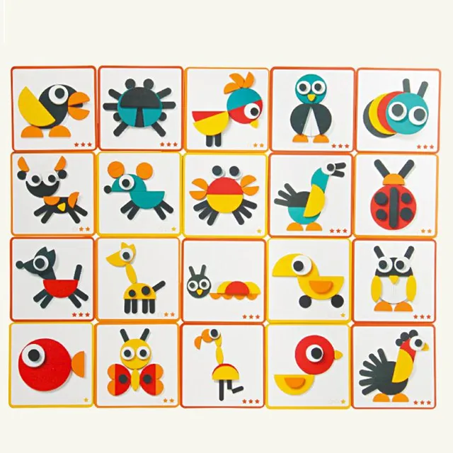 50pcs Animal Wooden Board Set Colorful Baby Educational Wooden Toy for Children Learning Developing Toys 3