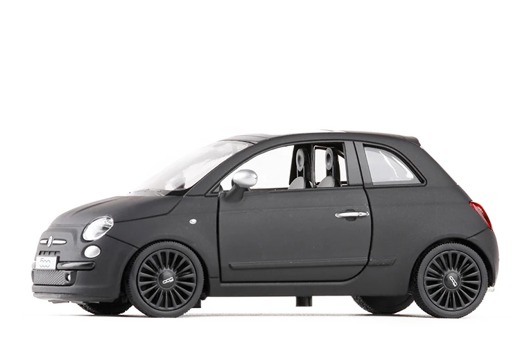 1/36 масштаб Италия FIAT 500 литья под давлением Металл Матовый Черный с отступить Модель автомобиля игрушки для подарка подарки для детей