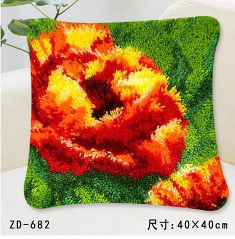 

method needlework kit flower Pillow"do it yourself"latch hook Birds rug kit Unfinshed embroidered carpet pattern