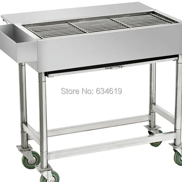 Stainless Steel Charcoal Bbq Cart With Rolling Wheel Movable Stainless Steel Charcoal Bbq Cart With Rolling Wheel Movable Grille Wheeled Barbecue