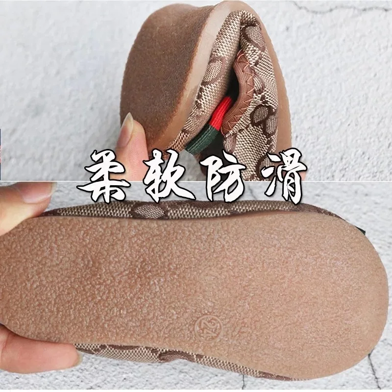 Spring New Type Alphabet Printed Girls'Shoes, Shallow-mouth Shoes, Soft-soled Butterfly Egg Roll Children's Shoes