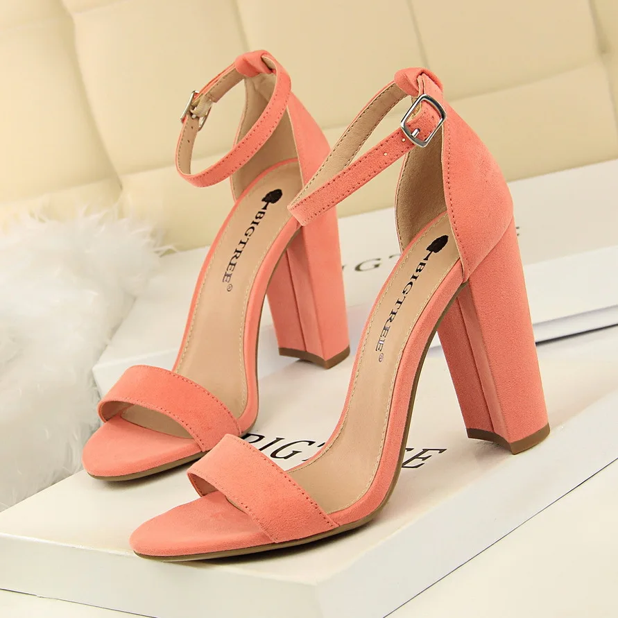 BIGTREE обувь; пикантные женские туфли-лодочки на высоком каблуке; свадебные туфли; женская летняя обувь на каблуке; женские модные босоножки на шпильке с открытым носком - Цвет: Розовый