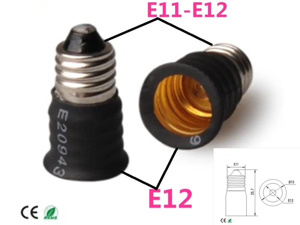 E11 to E12 base adapter e11 to e12 bulb converter 100pcs/lot by Fedex/DHL FREE SHIPPINGin Lamp