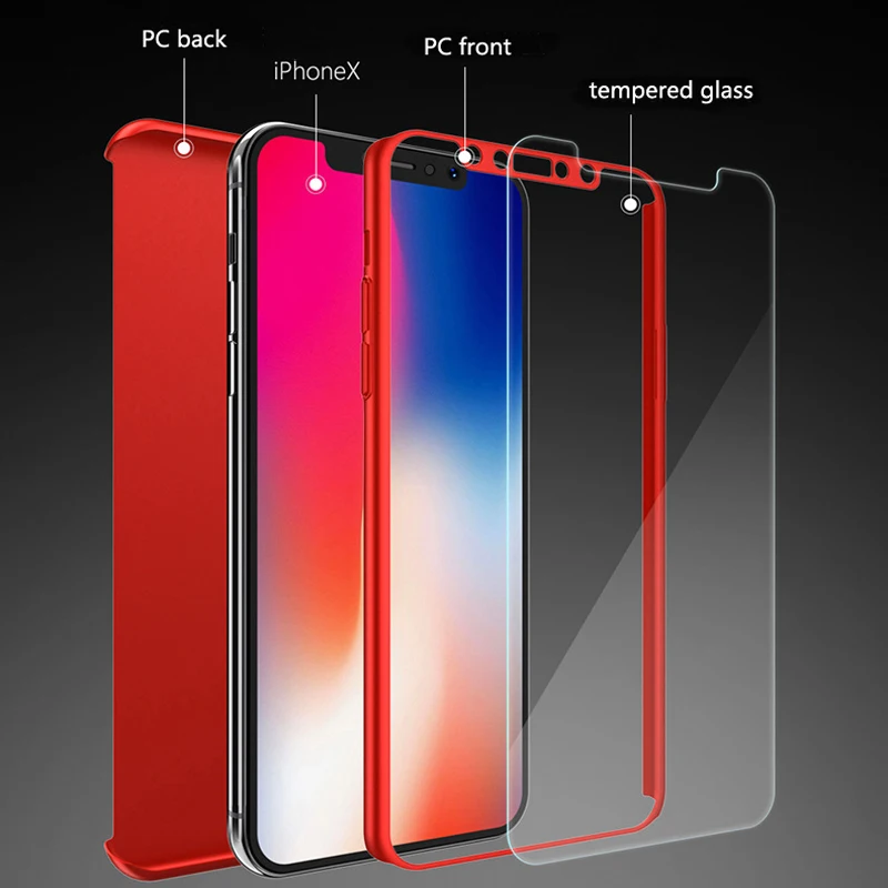 Ударопрочный гибридный чехол с полным покрытием для iPhone X 10 7 8 6s Plus прочный