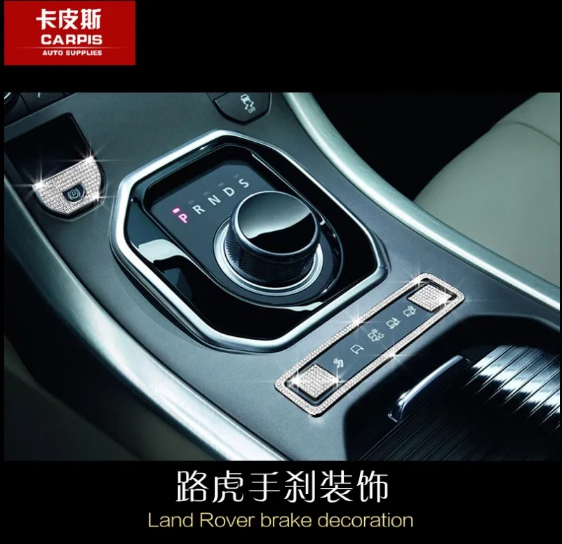 

Chrome Car Central Console Mode Cover Trim Car Electronic Hand Brake Cover Trim For Range Rover Evoque 2012-2018Car Styling