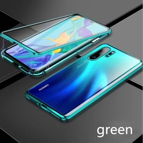 Huawei p30pro Универсальный мобильный телефон оболочка p30 двухсторонняя стеклянная Магнитная mate20pro двухсторонняя - Цвет: green