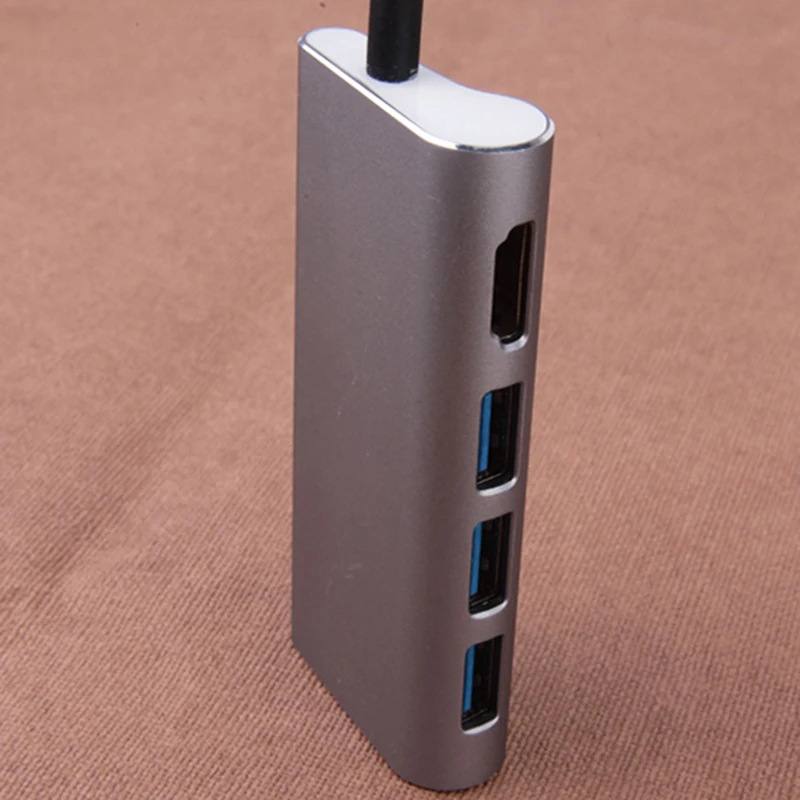 Тип-C хаб 3,0 концентратор(3-Порты и разъёмы Usb3.0)+ Hdmi 4K+ зарядка Pd