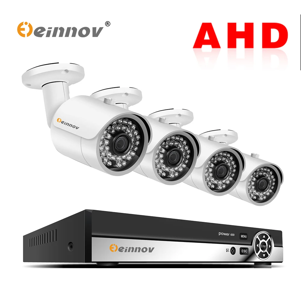 

Einnov 4CH 1080P Video Monitoring Surveillance Outdoor 2MP CCTV Camera Set Home Security System Kit DVR AHD Camera Night View