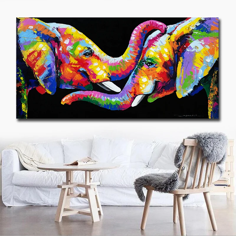 Discount Wall Art Canvas Animal Painting Abstract Elephant Pictures Poster Vintage Posters And Prints Home Decoration Painting