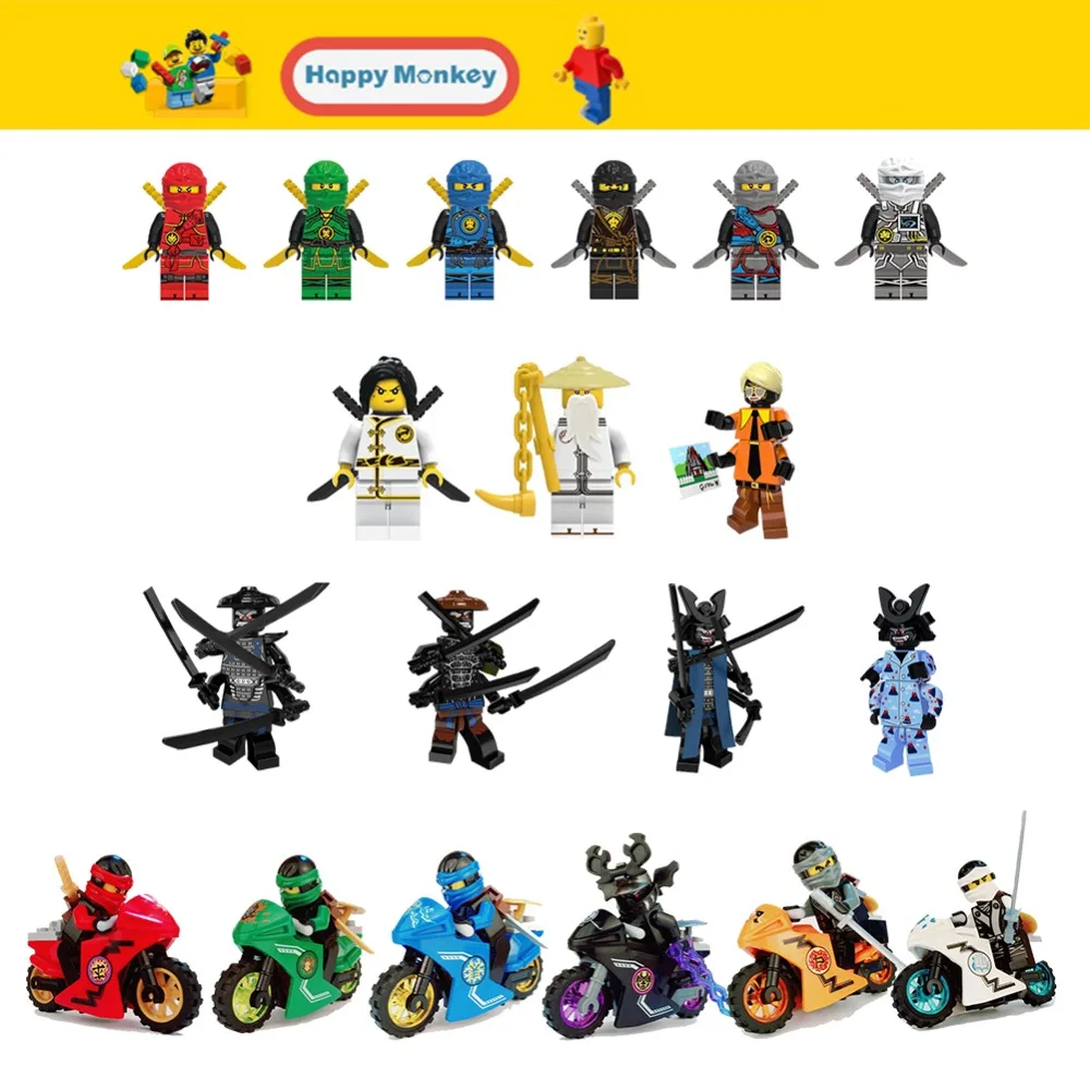 Garmadon набор мастер Wu строительные блоки NYA Hammer Ninjago с мотоцикл кирпичные фигурки