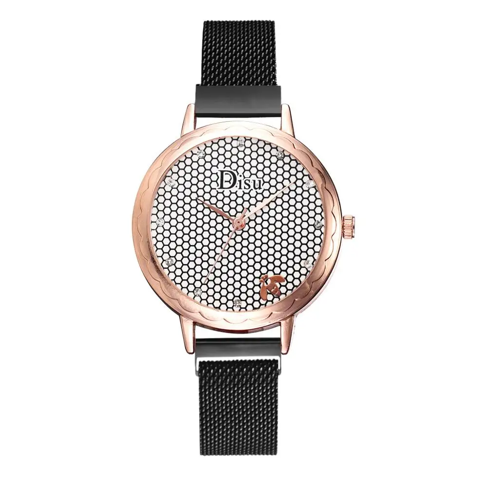 

Exquisite bee net magnet clasp fashion women wrist watches stainless steel strap trendy casual quartz watch female watches