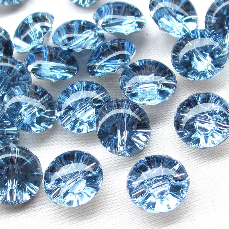 

New 100PCS blue color Clear Plastic Buttons Half Ball 13mm Sewing Craft