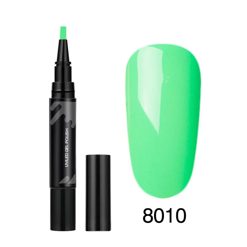 LKE 3 Step Nail Gel Art Semi Permanent UV Hybrid Nail Gel Polish Nail Varnish Brush Pen Soak Off 10 seconds fast drying - Цвет: 8010 Color