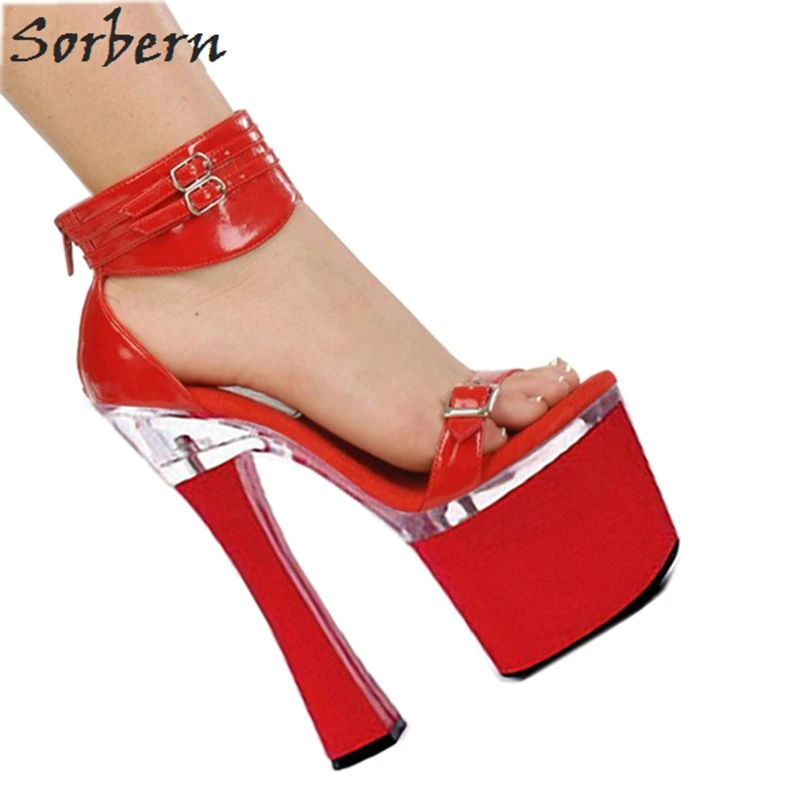 Rot Sommer 18 Heel WeiFarben Sandale Schuhe RotSilber Frauen Damen Kn Plattform Block Offene Dicke chelriemen CM Heels High spitze Schwarz iwZPkuOXT