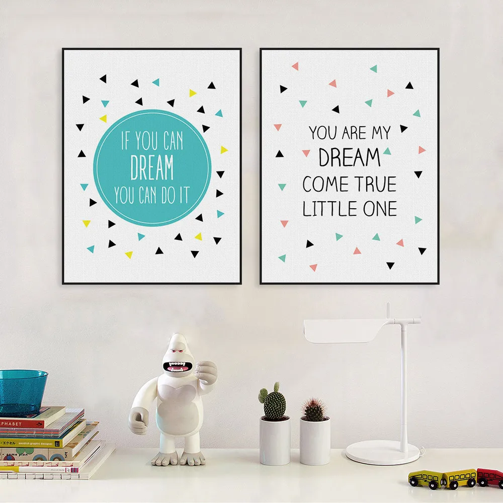 2018 Nordic Minimalist Kawaii Typography Dream Quotes Art Print Aeproduct Getsubject