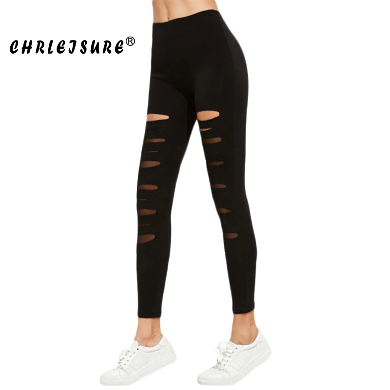 Buy CHRLEISURE Sexy Hole Leggings Women Fashion Hollow