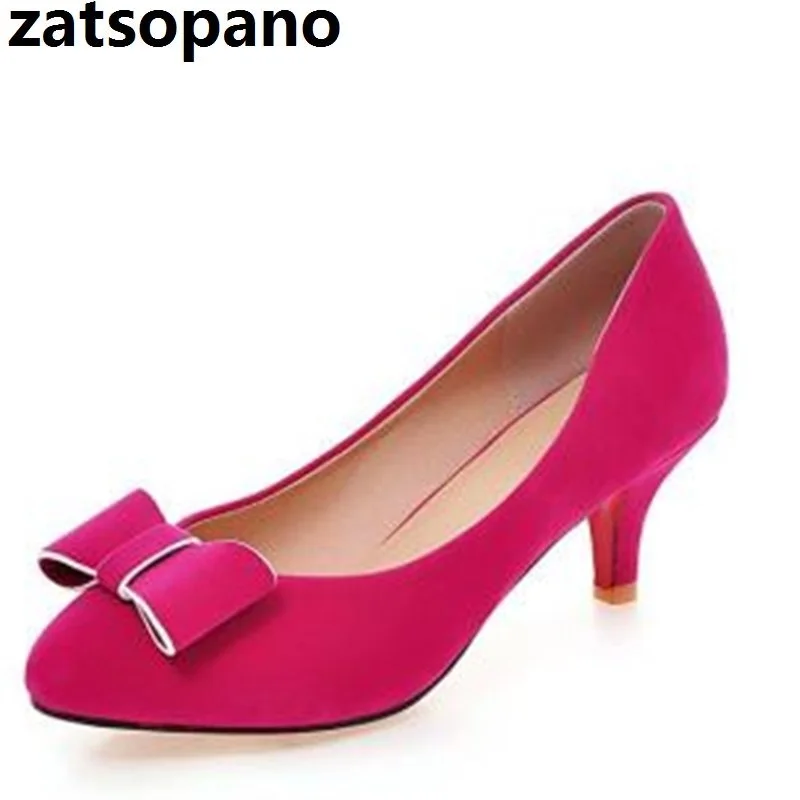 

Zatsopano 2019 black red fashion new arrival women pumps ROUND toe ladies shoes shallow simple high heels shoes plus size 31-43