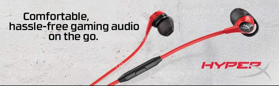 New Kingston HyperX Cloud Earbuds earphone Gaming Headset  3.5mm With Microphone In-Ear Immersive in-game Audio For Mobile Phone (1)