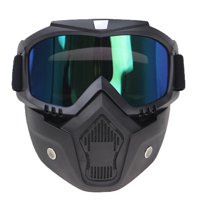Съемные очки маска идеально подходит для открытого лица мотоциклетный полушлем или винтажные шлемы Новая мода Козырек Лыжный сноуборд - Цвет: a1