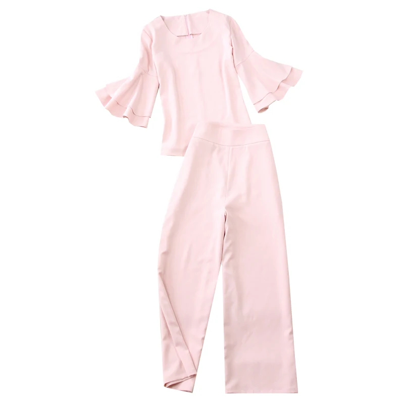 Manteau 1 Lotus Costume Manches Jambe Taille Été Haute Nouveau Printemps Large Section Grande Et Rose Mince qUnBvnxwZ