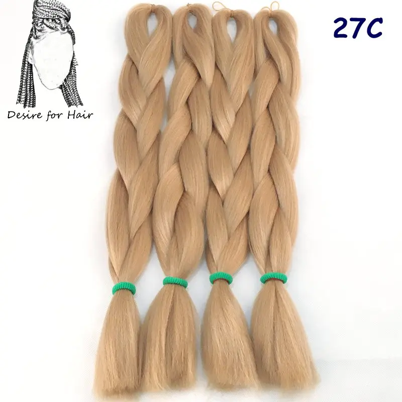 Desire for hair, 5 пачек, 24 дюйма, 80 г, 90 цветов, Жаростойкие синтетические огромные косички для наращивания волос, для небольших закрученных косичек - Цвет: 1B/30HL