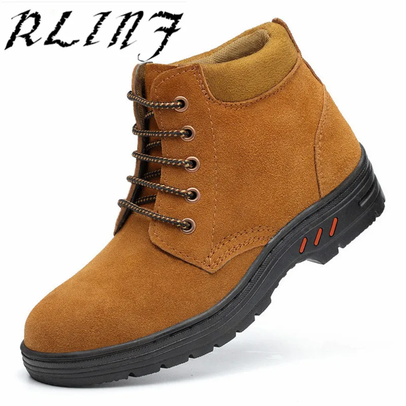 

RLINF Anti-smashing and Stab-resistant Penetrating Gas In The Steel Toe Cap Fur Safety Shoes Wear-resistant Anti-skid Shoes