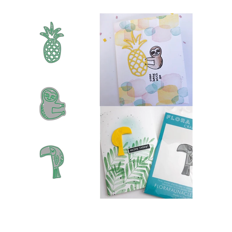 

LLove CCraft Pineapple Sloth Metal Cutting Dies for DIY Scrapbooking Album Paper Cards Decorative Craft Embossing Die