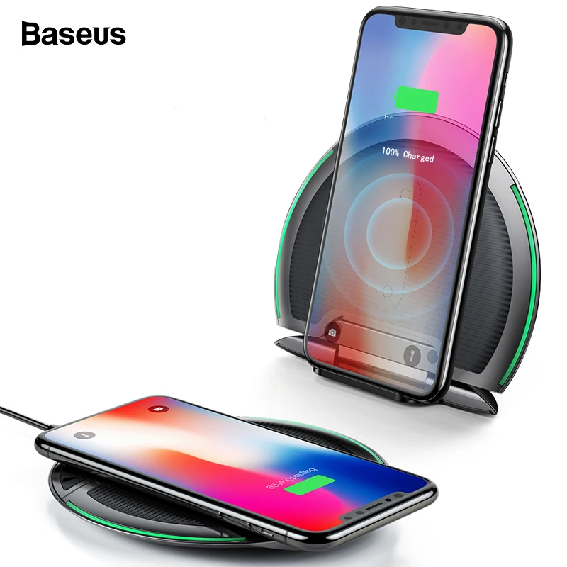Baseus Foldable Qi Wireless Charger For iPhone Xs Max X 10W 3 Coils Fast Wireless Charging Pad For Samsung S9 S8 Xiaomi Mix 3 2s