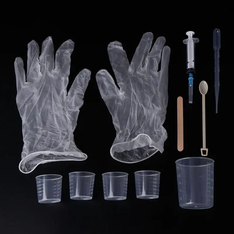 1 комплект эпоксидной смолы набор «сделай сам» из смолы набор перчатки Mix Stick Шприц Силиконовые формы для измерения чашки ложка, ювелирное изделие для изготовления аксессуаров