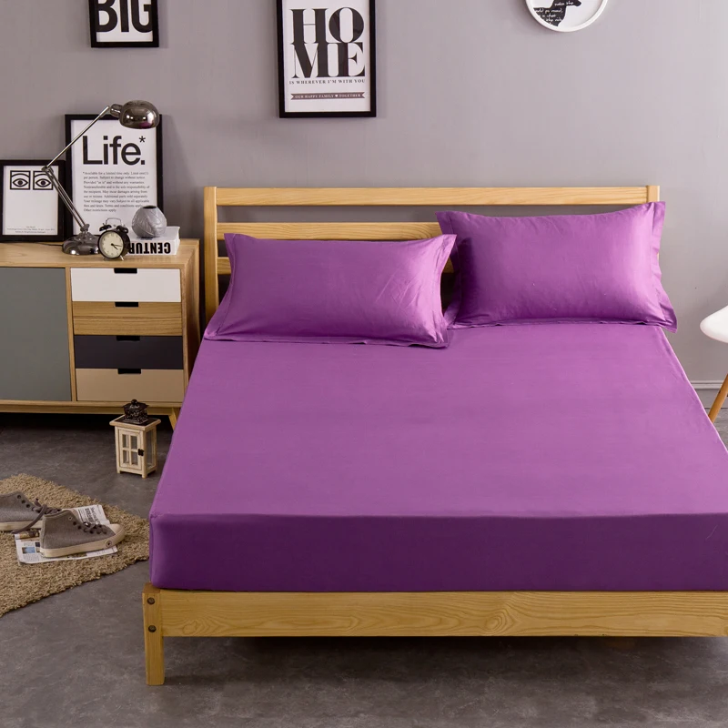 100 cotton single twin full queen size purple solid color sheets purple queen fitted sheet