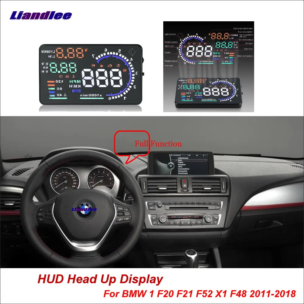 Liandlee Автомобильный дисплей HUD для BMW 1 F20 F21 F52 X1 F48 2011- HD проектор экран OBD оповещение о превышении скорости детектор сигнализации