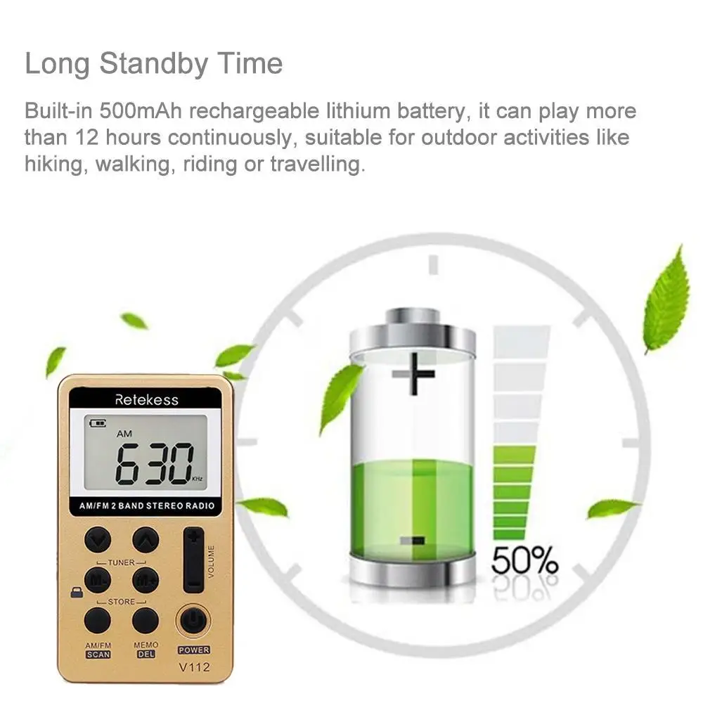 Портативный AM/FM стерео радио Карманный 2 диапазона Цифровая настройка радио мини нет 12 часов приемник прибл. 43гр 1,52 oz
