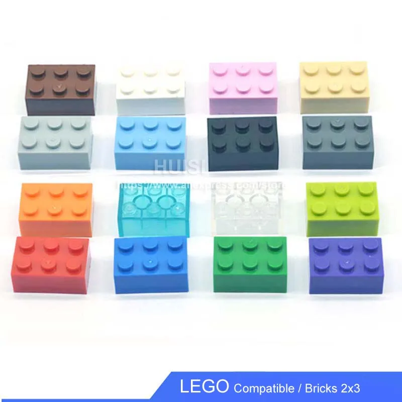 

100pcs/lot 2X3* DIY Toy Bricks Educational Learning Plastic Building Block Compatible With Lego Assembles Particles For Children