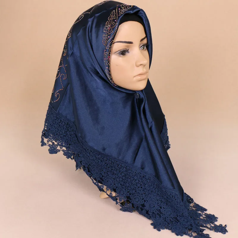 Buy ladies floral lace diamond scarves satin silk