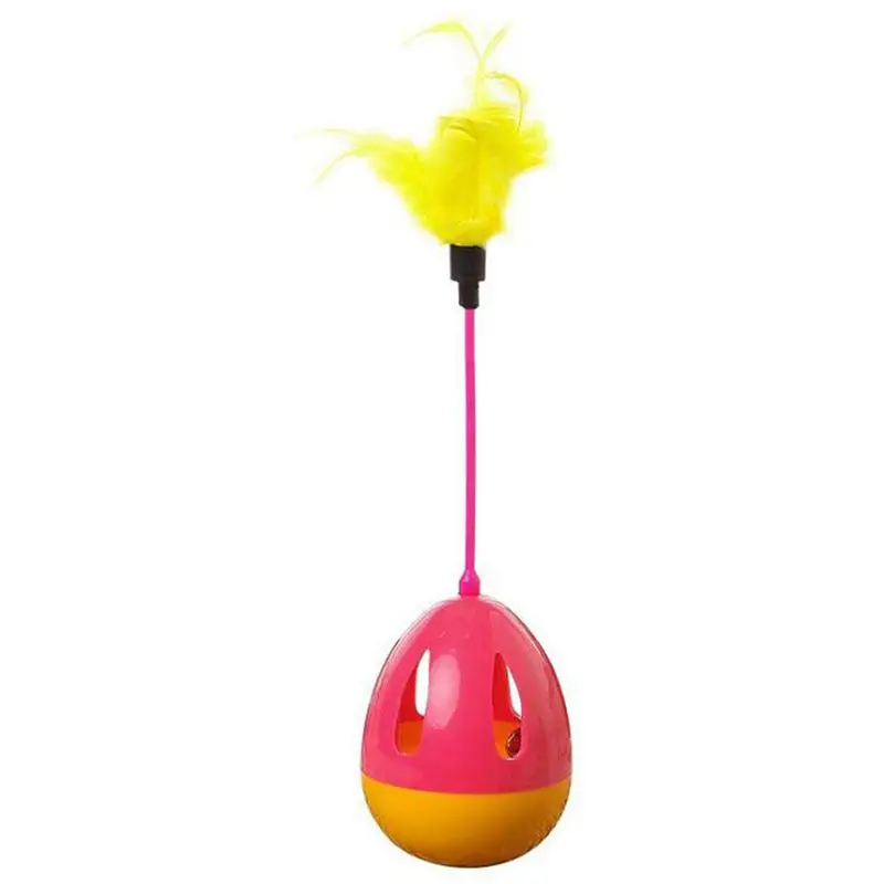 Игрушки для котят Шары Интерактивные Cat игрушка, головоломка палочки с перьями - Цвет: Red