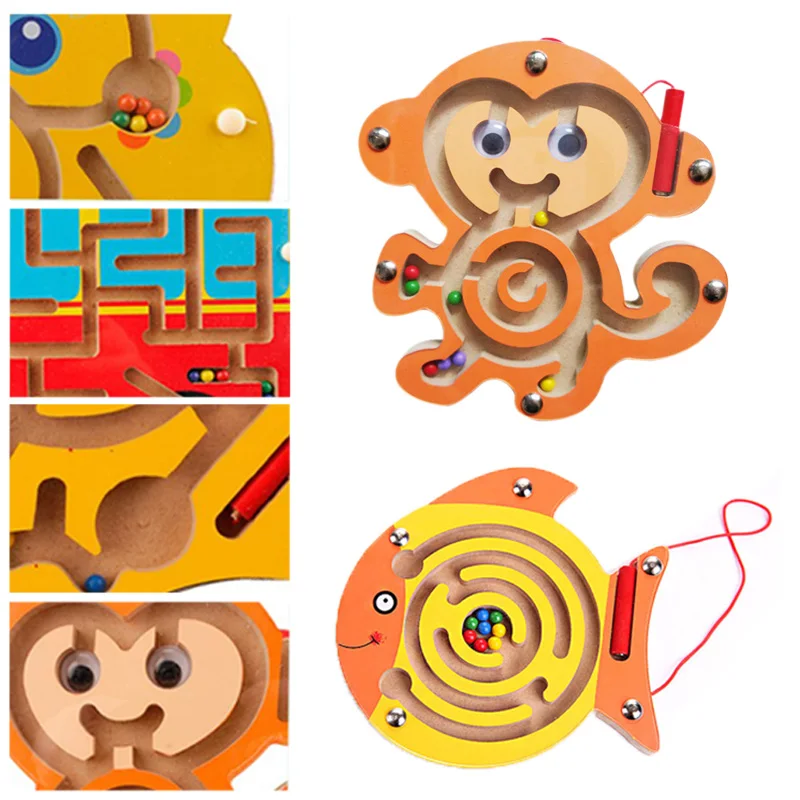 

Puzzle Game Toy Kids Early Educational Brain Teaser Toy Magnetic Labyrinth Toy Children Magnetic Maze Toy