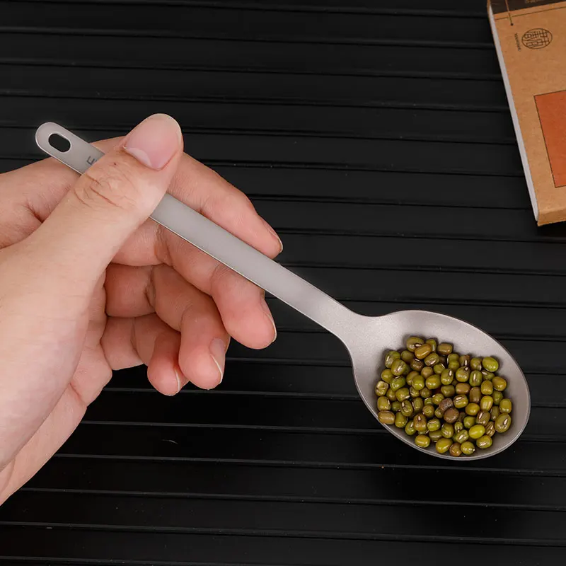 Tiartisan Outdoor Pure Titanium Fork Spoon set travel camping tableware Eco-friendly Cutlery with buckle
