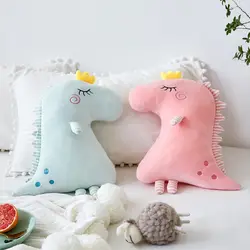 Подушка в виде динозавра для детей Плюшевые игрушечные лошадки украшение в детскую комнату подушки новорожденных защиты головы стены