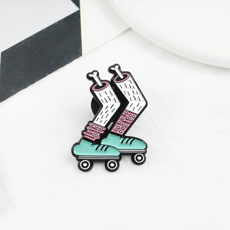 Metal Enamel Pin Badge Brooch Roller Skate Skater Roller Derby Foot Shoe Skating Metal Enamel Pin Badge Brooch Roller Skate Skater Roller Derby Foot Shoe Skating