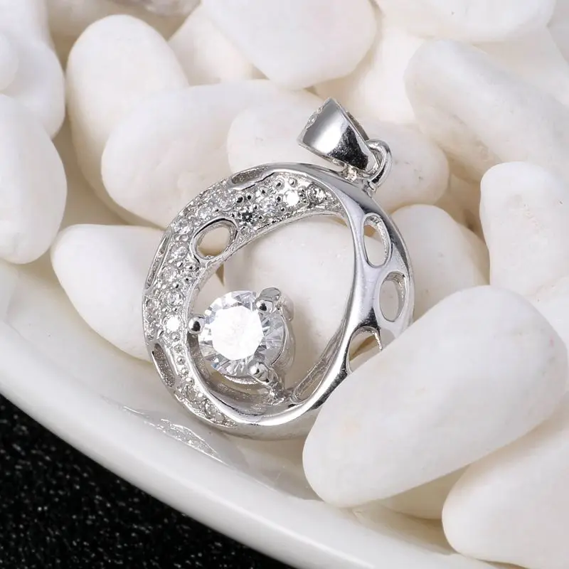 Ожерелье из серебра 100% пробы с австрийским кристаллом 2 цвета|sterling silver necklace|925