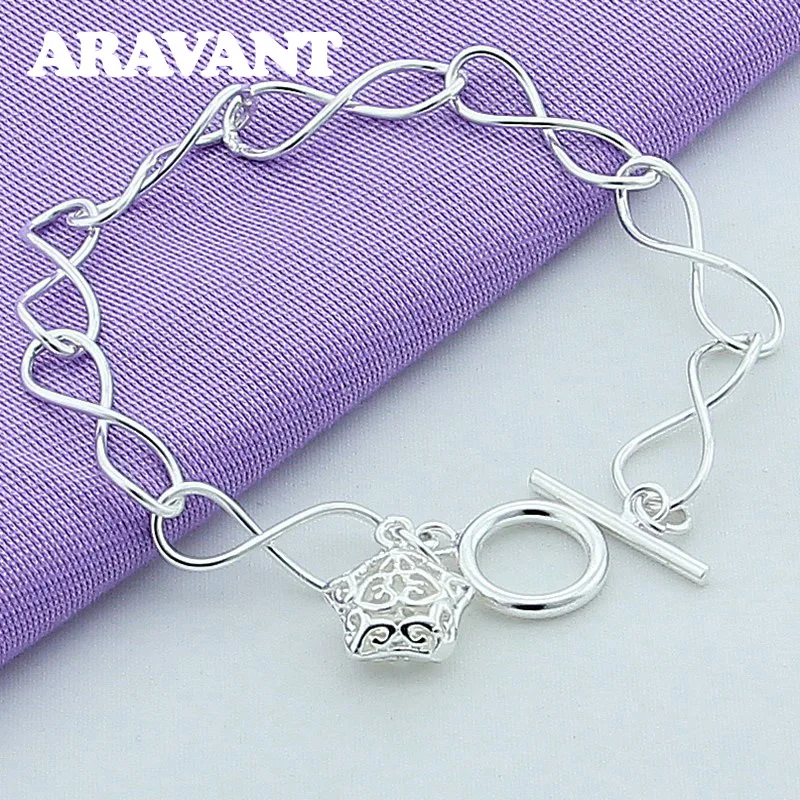 Новая мода 925 ювелирные изделия полые звезды кулон браслет для женщин Свадебные Модные посеребренные ювелирные изделия