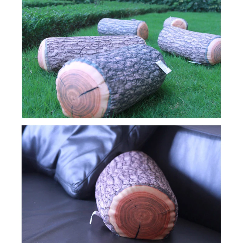 L089-Creative Exotic Flower Simulation Tree Stump Wood Pillow Housde Decorative Car Personality Hold Pillow Seat Cushion (1)