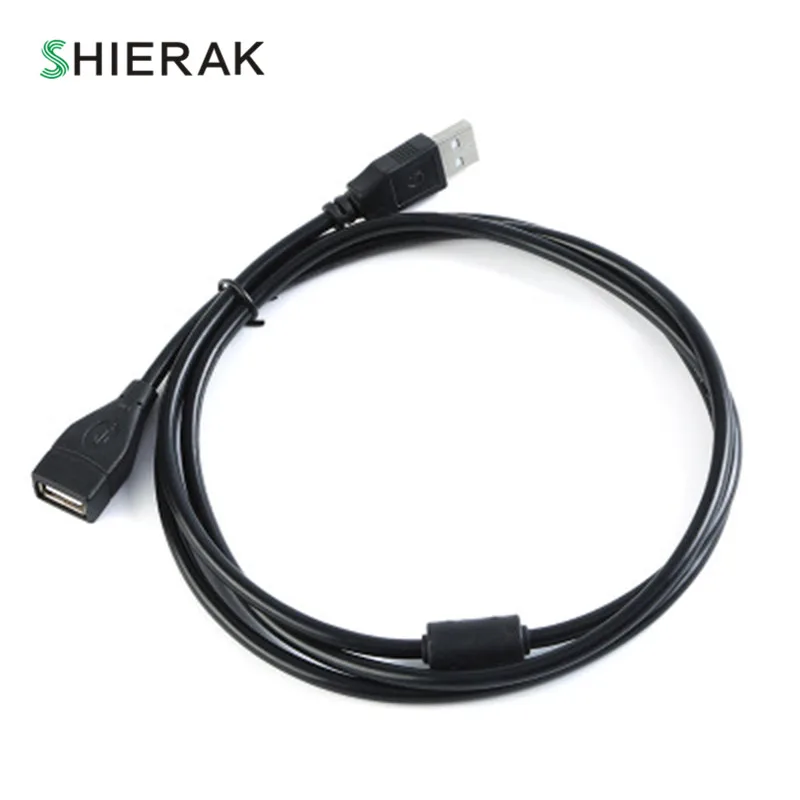 SHIERAK 1 шт. A/F 1,5 м USB удлинитель шнуры удлинитель адаптер для usb-кабеля - Цвет: Черный