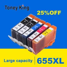 5Pcs for HP 655 Ink Cartridges for HP655 Cartridge 655XL Deskjet 6520 6525 6625 3525 4615 4625 5525 Printers Inkjet Printer