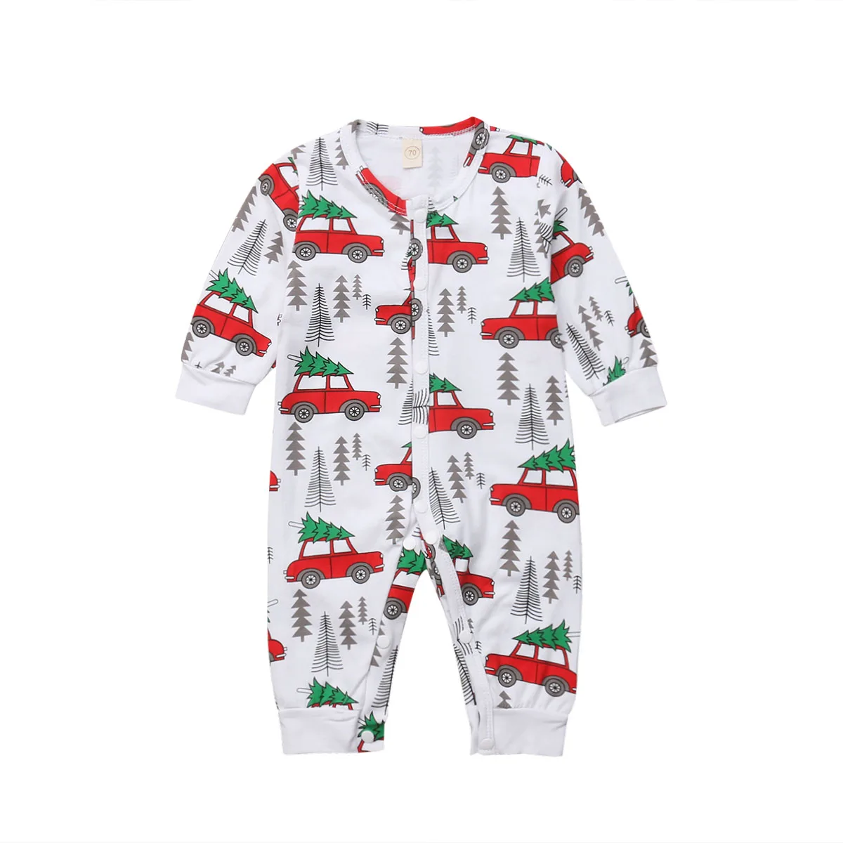 

Cute Newborn Baby Girl Cartoon Fall Winter Romper Top Jumpsuit Car Christmas Tree Casual Long Sleeve Cotton XMAS Clothes