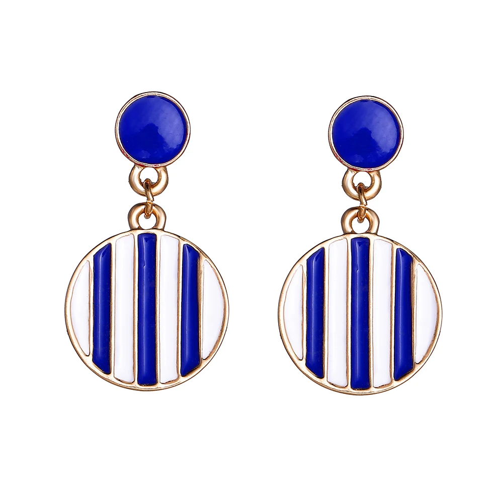 Fashion Round Dangle Earrings For Women 2018 New Yellow Red Black Blue Geometric Drop Earring Female Brincos Statement Jewelry