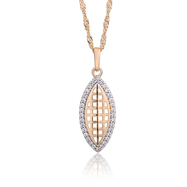 

2017 New Fashion Pendants For Women Yellow Gold Color CZ Zircons Charm Pendant Necklace Free shipping #P18K-40