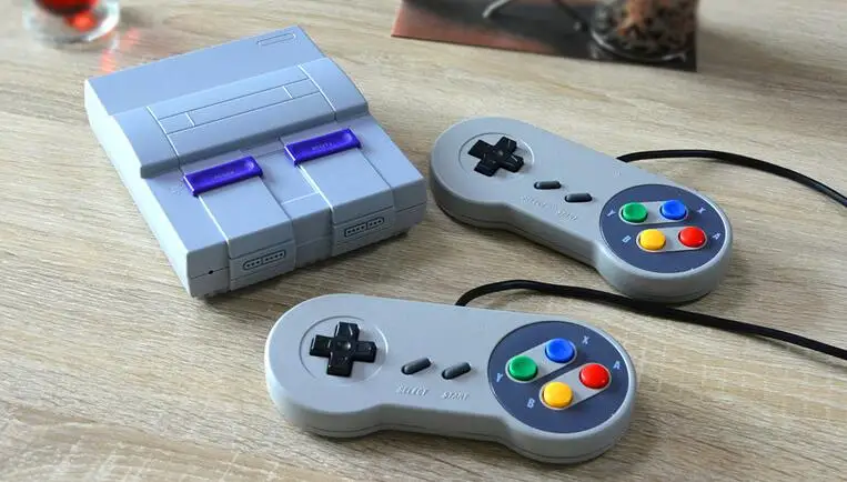 16 بت الترفيه نظام السوبر ميني الكلاسيكية التلفزيون يده لعبة فيديو وحدة التحكم wiredcontroller بنيت في 100 الحقيقي لعبة AV الناتج